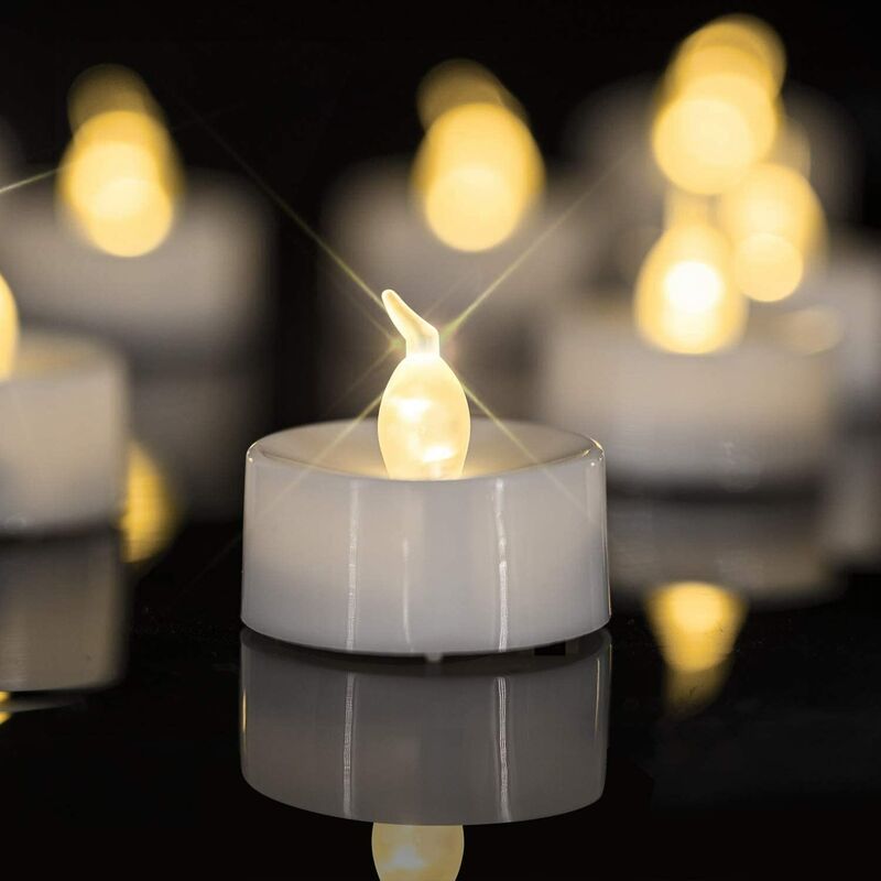 Diyife 24 Bougies à LED, Bougies Chauffe-Plat sans Flamme, Décoration de La  Batterie pour Noël, Arbre de Noël, Pâques, Mariage, Fête